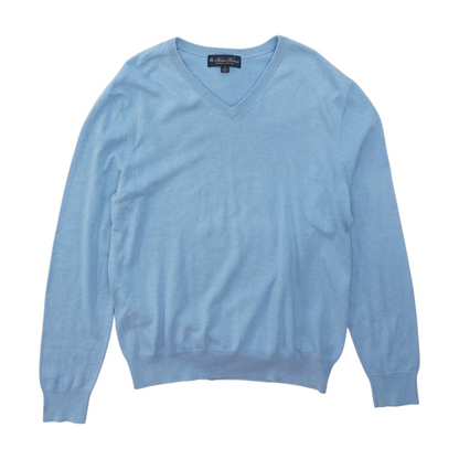 Blue Solid Pullover Sweater