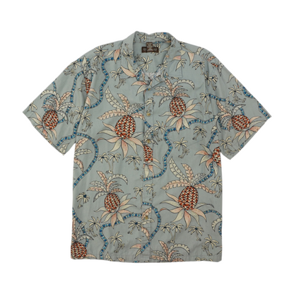 Vintage Gray Tropical Short Sleeve Button Down