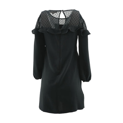 Black Solid Midi Dress