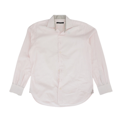 Pink Solid Long Sleeve Button Down