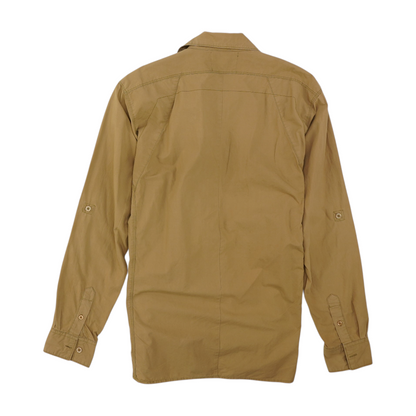 Khaki Solid Long Sleeve Button Down