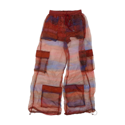 Maroon Tie-Dye Wide Leg Pants