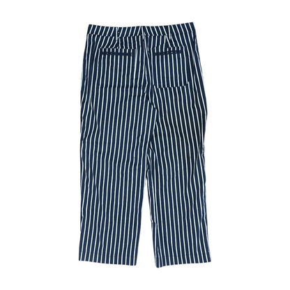 Navy Striped Straight Pants