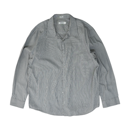 Gray Striped Long Sleeve Button Down
