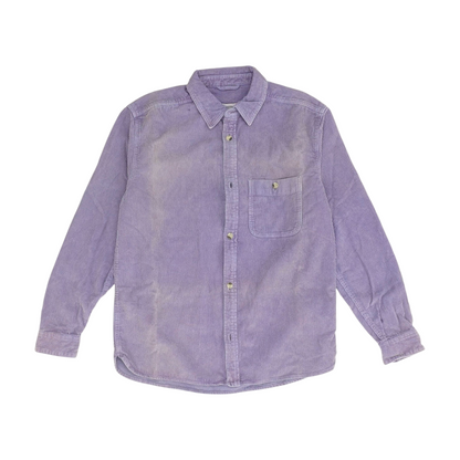 Purple Solid Long Sleeve Button Down