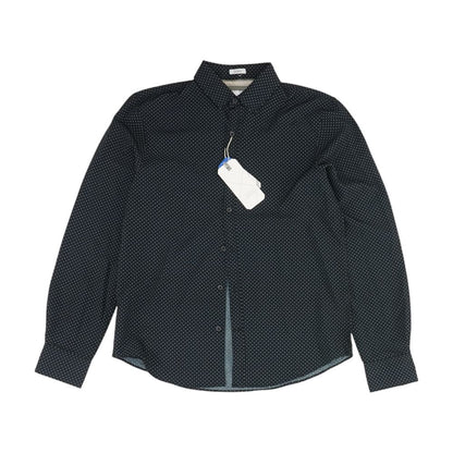 Navy Polka Dot Long Sleeve Button Down