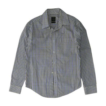 White Plaid Long Sleeve Button Down