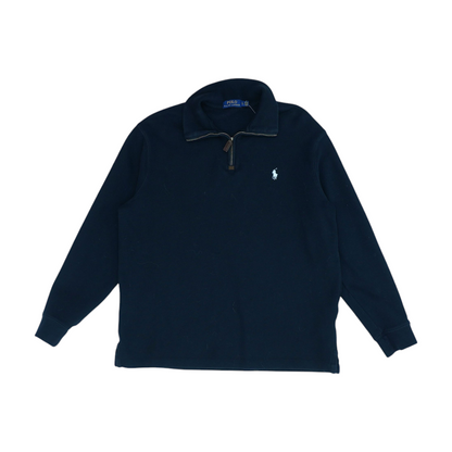 Black Solid 1/4 Zip Pullover
