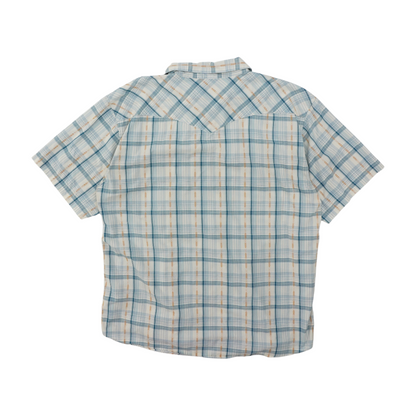 Blue Plaid Short Sleeve Button Down