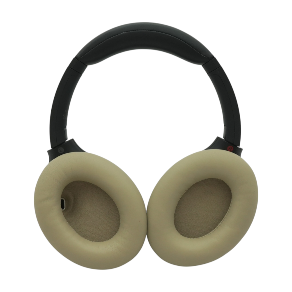 Black WH-1000XM4 Noise Cancelling Headphones With Beige Earpads