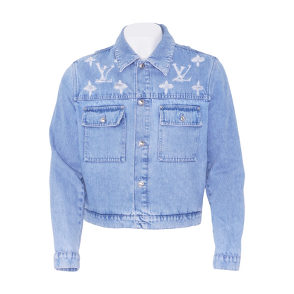 Blue The Monogram Destroy Denim Trucker Jacket