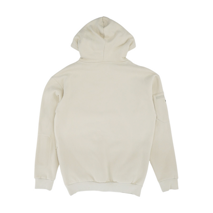 Beige Solid Hoodie Pullover