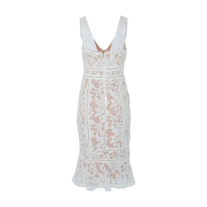 Nude Print Midi Dress