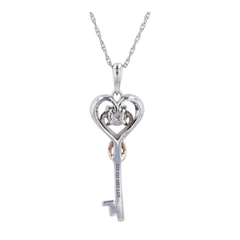 1/5 ctw Sterling Silver Lab Grown Diamond Pendant Necklace
