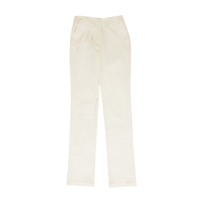 White Solid Chino Pants