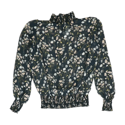 Navy Floral Blouse