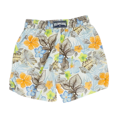 White Tropical Swim Bottom
