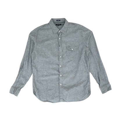 Black Solid Long Sleeve Button Down