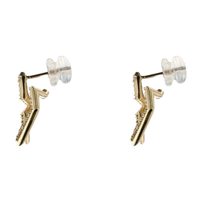 1/4 Ct 10K Gold Diamond Accented Star Outline Hoop Earrings