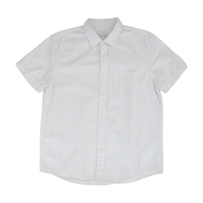 White Polka Dot Short Sleeve Button Down