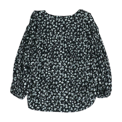 Black Floral Button Down