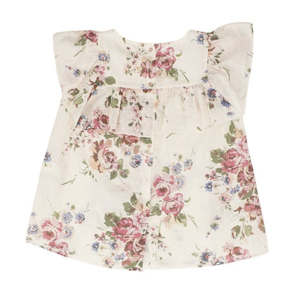 Pink Floral Short Sleeve Blouse