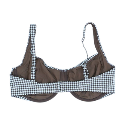 Brown Check Swim Top