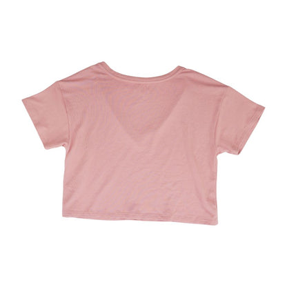 Pink Solid V Neck Knit Top
