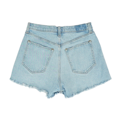 Blue Solid Denim Shorts