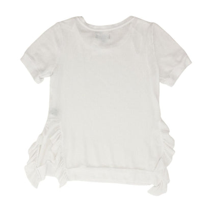 White Solid Short Sleeve Blouse