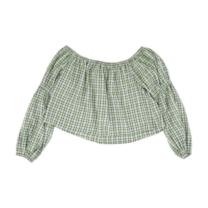 Green Plaid Blouse