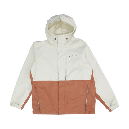Beige Color Block Rain Jacket