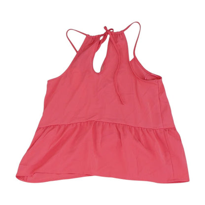 Pink Solid Sleeveless Blouse