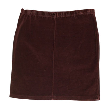 Burgundy Solid Midi Skirt
