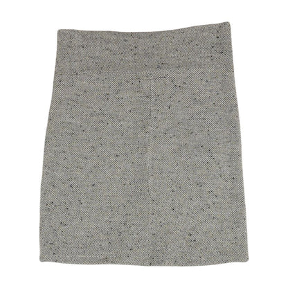 Gray Solid Midi Skirt