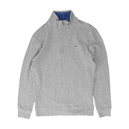 Gray Solid 1/4 Zip Pullover