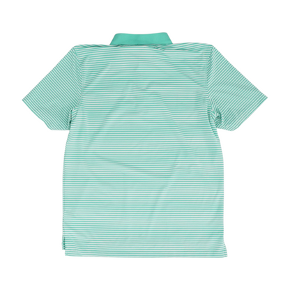 Green Striped Short Sleeve Polo
