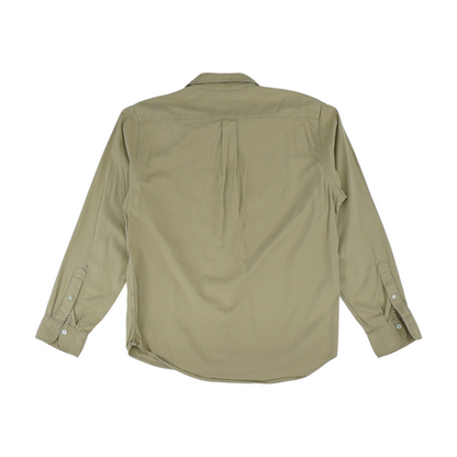 Khaki Solid Long Sleeve Button Down