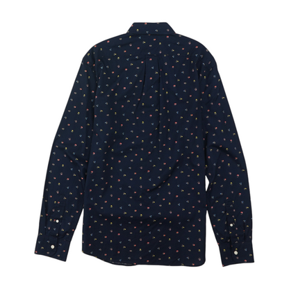 Navy Floral Long Sleeve Button Down