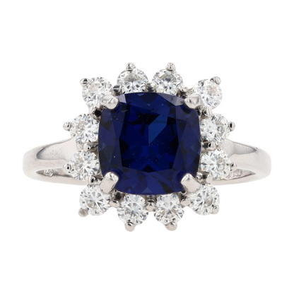 Sterling Silver Synthetic Sapphire Fashion Ring
