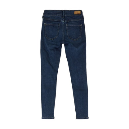 Blue Solid Mid Rise Jeans