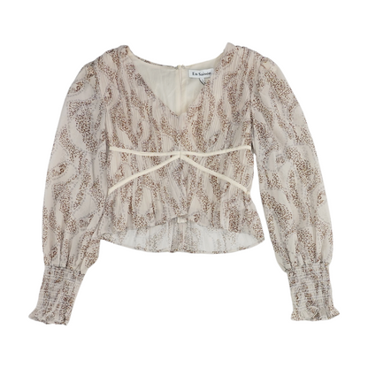 Beige Print Blouse