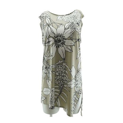 Gray Floral Midi Dress