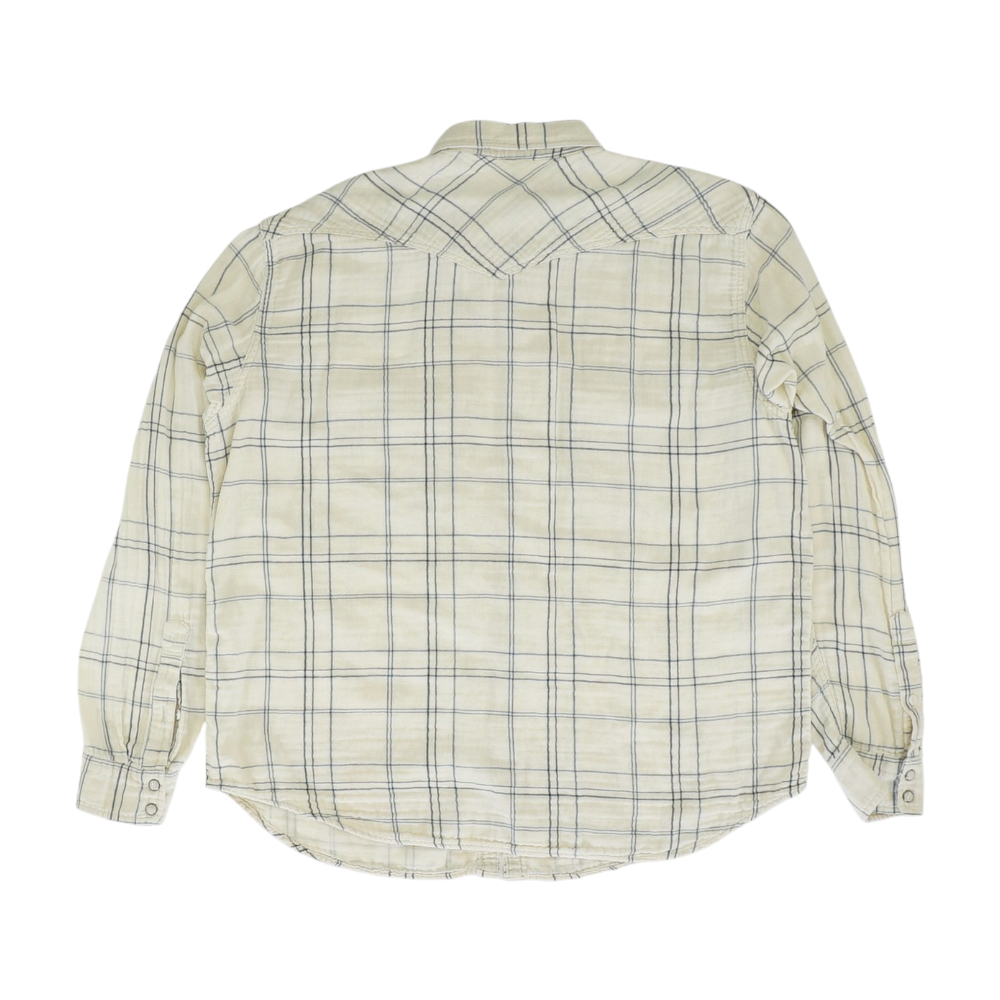 Cream Solid Flannel Button Down