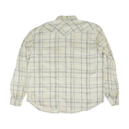 Cream Solid Flannel Button Down