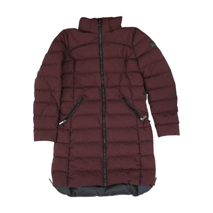 Burgundy Solid Puffer Coat