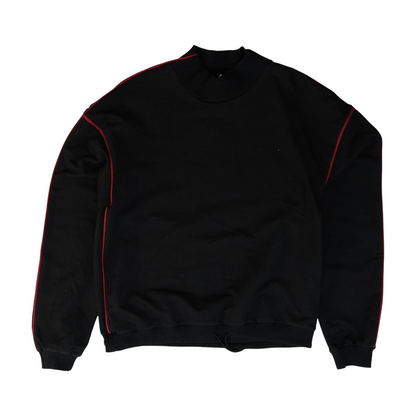 Black Solid Sweatshirt Pullover