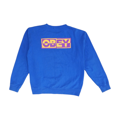 Blue Solid Sweatshirt Pullover