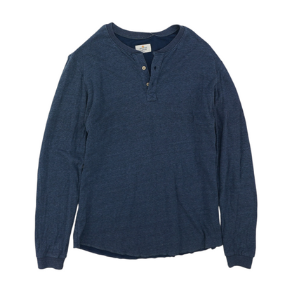 Blue Solid Henley T-Shirt
