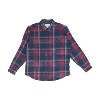 Navy Plaid Flannel Button Down